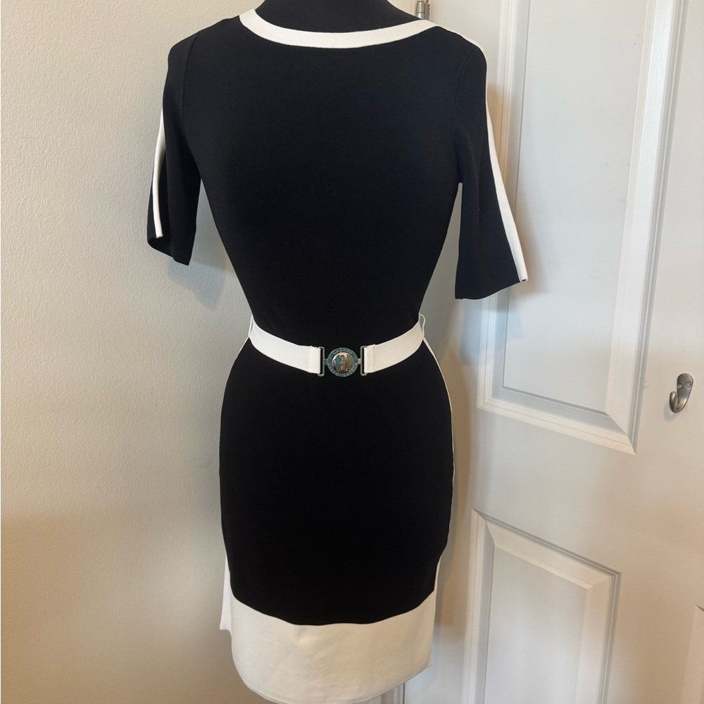 Ralph Lauren Blue Label Black and White Sheath Mini Dress